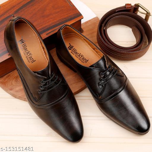 Stylish Men's Syntethic Leather Black Formal Shoes