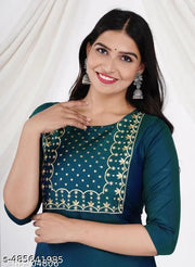 Green Emrodery kurti for women