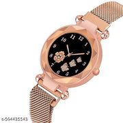 Maune Hub Stainless Steel Analog Magnet Watch For Girls And Women