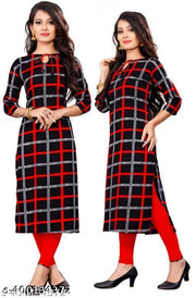 Polyster/Crepe fabric-Women Crepe Fabric Printed Straight Kurti, Extra plus Size -S,M,L,XL,XXL,2XL,XXXL,3XL,4XL,5XL,6XL,7XL,8XL ( New Arrival New Design Fashionable Kurti )