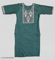 Women Ethnic Wear Rayon Embroidery Gala Kurti, Size -S, M, L, XL, XXL, 2XL, New Design & Fashionable Kurti, Pack of 2 (Combo of 2)