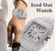 New Trending Silver diamond analog wrist watch for Men and Women (party wear, casual and professional wear)