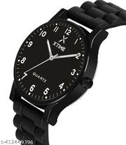 XTIME Analogue Watch Black & White Dial & Black Resin Strap for Men's & Boys Combo Pack of 2