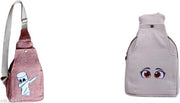 Eco-Friendly Canvas Sling Bag with Cute Cartoon Eyes Print Coss Body Bag Large