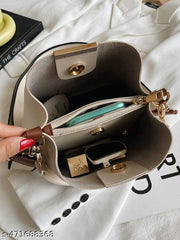 The Perfect Companion: A PU Leather Women's Handbag with Two Handles and One Spacious Compartment for Office, Travel, Party, and Casual Use