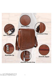FLY Boyz  Trendy /Classy Leather Sling Bag for Men / Multipurpose Crossbody Bag / Travel Bag with Adjustable Strap