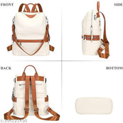 White leather Backpack for Women Elegant Genuine Backpack Purse Ladies Leather Shoulderbag