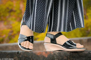 Casual Women Heels Sandals : Ladies Black Solid Heel Sandals : Women Heels : Heels & Sandals : High Heels : High Heel Sandals