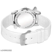 White Butterfly Diamond White Dial And White Belt Analog Watch For Girls And Women Bracelet Analog Watch For Women And Girls