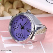 AJS Ring Watch for Women and Men Analog Quartz Watch Arabic Numerals Dial Elastic Band Creative Finger Watch