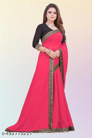 Beautiful Georgette saree featuring  Maharani lace.