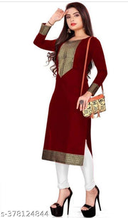 Women Letest Outfit Beautiful stylish kurti with Golden Lac