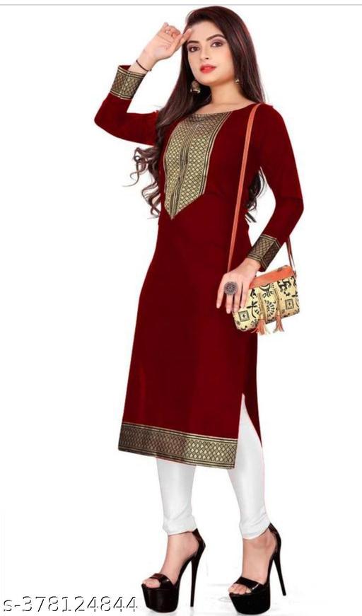 Women Letest Outfit Beautiful stylish kurti with Golden Lac