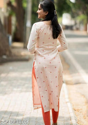 Fashionable Cotton Slub Dijital Print Straight Kurti For Women