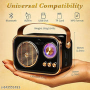Vintage Bluetooth Wireless Speaker | 10W RMS Loud Sound | Retro Design with Type-C Charging, 8H Battery Backup | Multicolour