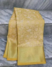 BANARASI SOFT GOLDEN JARI PATTA AMBANI TISSUE PAPER SILK SAREE
