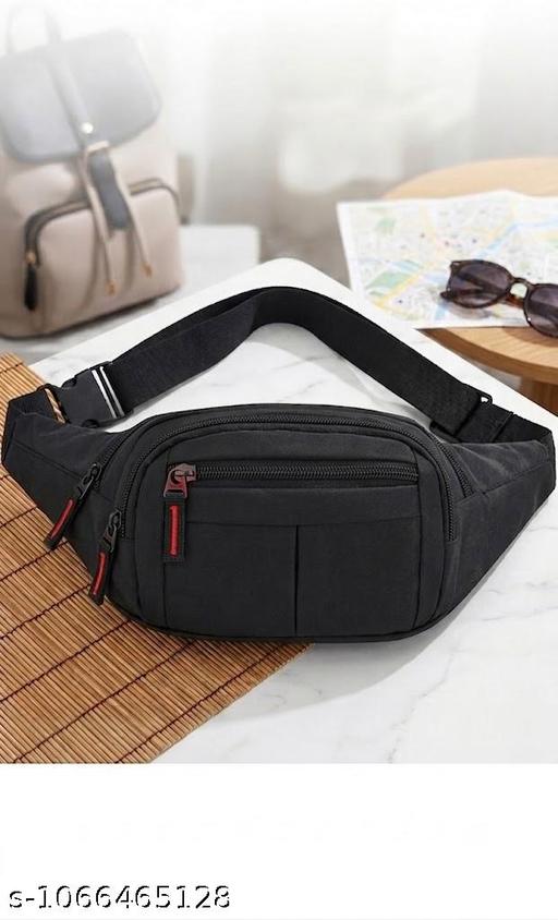 Holdex Hiking Cycling Sports Waterproof Large Capacity Kamar Bag Fanny Pack Waist Bag nylon belt bag, mens waist bag, womens fanny pack, water resistant waist pouch, hiking waist bag (Black)