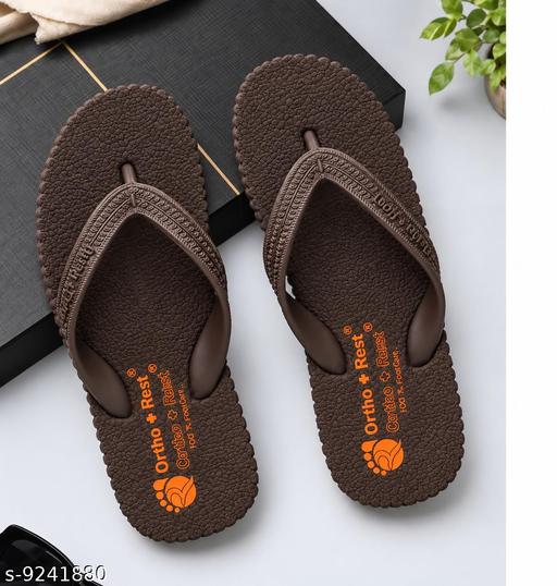 Ortho + Rest Extra Soft Unisex's  Slipper| Orthopedic & Diabetic Chappal| Hawaii Slipper| Doctor's Ortho Flip -Flop for Daily Uses (Brown)