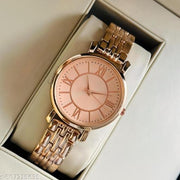 rose gold Round Metal BD Analog Girls and Women Watch