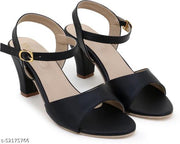 NM Dream New Trendy Stylish ladies heel Latest Design Heel Sandal For Women Walking Comforatble Lightweight Sandal For Women Work Heel For Women Casual Partywear Wedges heels casual and daily wear premium quality Sandal (Black)