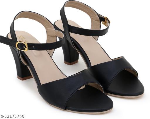 NM Dream New Trendy Stylish ladies heel Latest Design Heel Sandal For Women Walking Comforatble Lightweight Sandal For Women Work Heel For Women Casual Partywear Wedges heels casual and daily wear premium quality Sandal (Black)