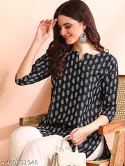 Floral Print V-neck Short Kurti & Tunic For Women And Girls (Pack of 3)