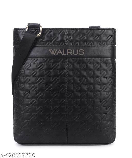 Walrus Classic III Series Black Colour Veagan Leather Sling Bag