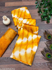 Cotton Silk Shibori Print Saree With Unstitched Blouse