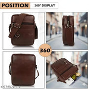 Premium Leather Look Sling Bag for Men | Stylish Crossbody Travel Side Bag | Anti-Theft Shoulder Messenger Bag | Men's Chest Bag for Biking