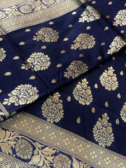 Wonderful Designer Banarasi Self Design Zari Woven Silk Saree For Woman