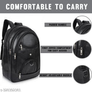 Classic Vegan Leather Office College Laptop Shoulder Business Unisex Backpack