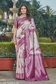 cotton silk jacquard saree with unstitched blouse