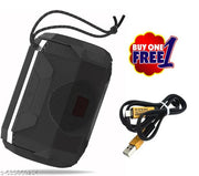 Buy 1 Get 1 Free Offer  Wireless Bluetooth Speaker Combo | Free 3-in-1 Data Cable | Deep Bass | Wireless Portable Speaker ( Black )