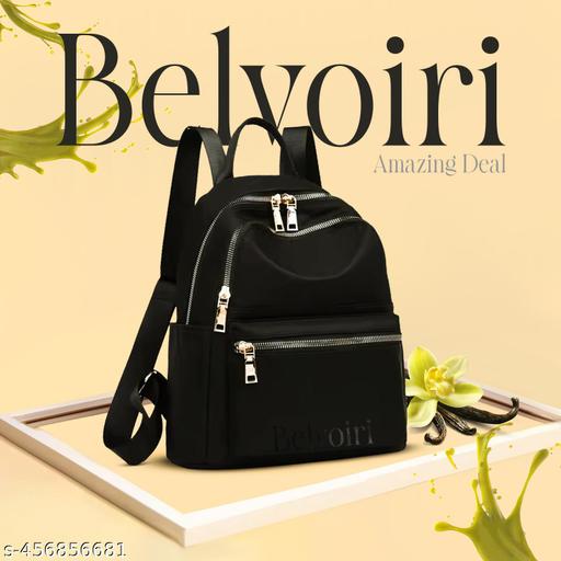 New Classic Nylon Solid Multi Pocket Edition Backpack for Women/Girls- College Travel Casual Use