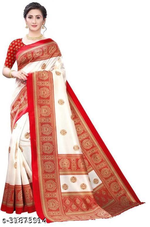 Kanooda Prints Fancy Women's Mysore Art Silk Printed Sarees.