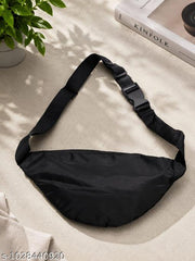 Premium Black Crossbody Sling Bag | Water-Resistant Travel Chest Bag with Dual Zipper...