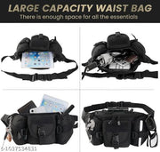 Waist Bag Pack Hip Belt Bumbag for Outdoor (BLACK)-AZ14