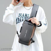 Waterproof Polyester Slim Unisex Crossbody Sling Bag Chest Backpack Men's Shoulder Bag, Leisure Travel Handbag, Hard Shell Anti-Theft Chest Bag