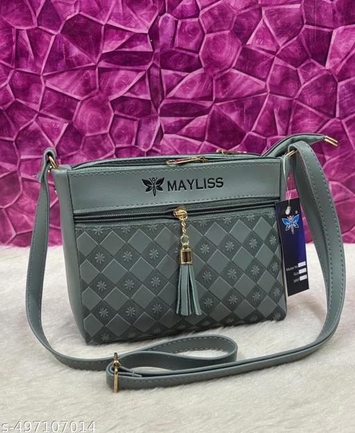 Trendy comfy women Blue PU sling bags/Premium PU leather sling bags for women/Small sling bag/Full handwork bag/Party wear and wedding bag for women