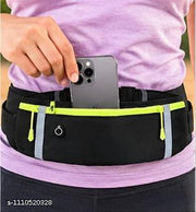 Running Belt Waist Pack Bag, Workout Gear, 3 Pockets Gym Fitness Fanny Pack for Phone, Cell Phone Holder for Running, Jogging Pocket Belt for Women & Men, Running Accessories
