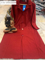 Winter Coat Style Kurta with collars and  Front Buttons and Side Pockets