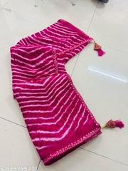 Bandhani saree, Bandhej saree, Top selling saree, Saree with blouse, pure georgette saree, soft georgette saree,   party wear saree, desiger saree, banarsi saree, celebrity saree, festive saree, bollywood saree