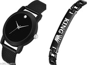 Black Watch King Bracelet for Men Analog Watch - For Men