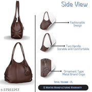 Women Brown Shoulder Bag With 2 Compartment Stylish Handbags For Women's Ladies Handbag New Trendy & Fancy Bags Shoulder Bags Use College Office Travel & Party  etc