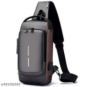 Sling Bag For Men Women, Anti-Theft Fashion Chest Bag with USB Charging Port, Messenger Bags, Waterproof Casual Shoulder Bag