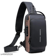 DailyDeals Enterprise Waterproof Polyester Slim Unisex Crossbody Sling Bag - Durable Hard Shell Anti-Theft Chest Backpack for Men, Perfect for Travel, Leisure, and Everyday Use