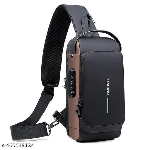 DailyDeals Enterprise Waterproof Polyester Slim Unisex Crossbody Sling Bag - Durable Hard Shell Anti-Theft Chest Backpack for Men, Perfect for Travel, Leisure, and Everyday Use