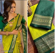 New Silk Saree With Solid Blouse Piece