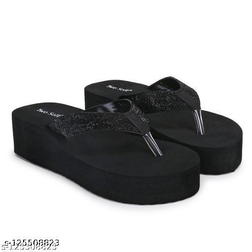 Two Soft Women's Slippers /Daily use stylish slippers/flipflop/Heels Slipper for Women & Girls /Doctor Ortho Slipper