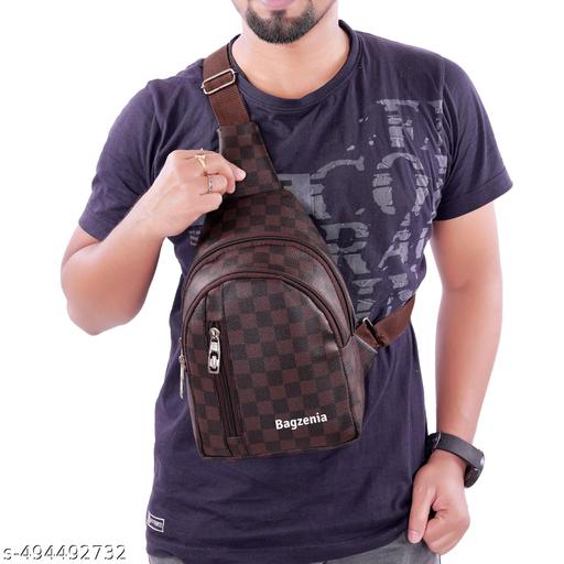 Durable Leather Chest Bag, Outdoor Mountaineering Cycling Travel Crossbody Bag I Shoulder Bag Travel Chest Bag with adjustable straps  used unisex I Waist Bag I Chest Bag with 3 Compartments